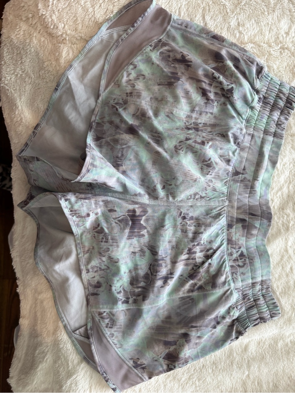 lululemon athletica Womens Athletic Shorts in Mint Green and Light Gray
